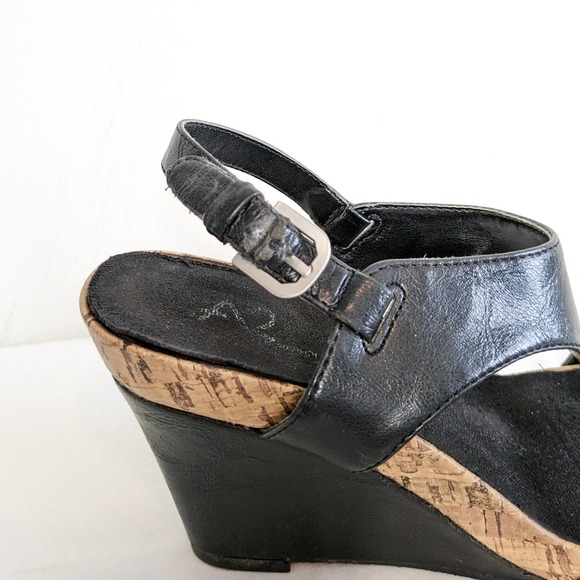 A2 Wedge sandals, black, size 8.5 - Picture 7 of 8
